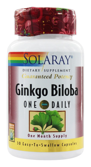 Solaray - Guaranteed Potency Ginkgo Biloba One Daily - 30 Capsules