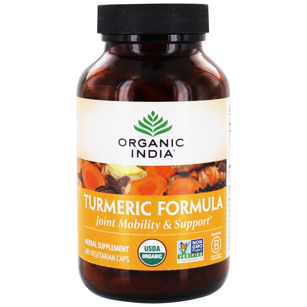 Organic India - Organic Turmeric Formula for Joint Mobility & Support - 180 Vegetarian Capsules