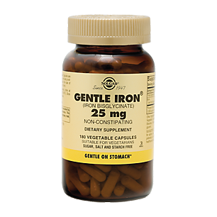Gentle Iron - Non-Constipating - 25 MG (180 Vegetarian Capsules)