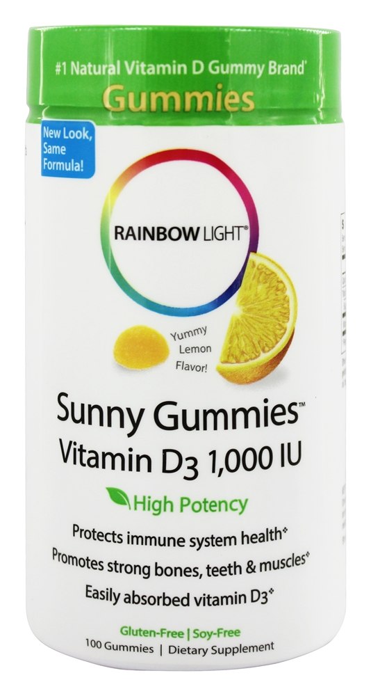 Rainbow Light - Vitamin D3 Sunny Gummies Sour Lemon 1000 IU - 100 Gummies