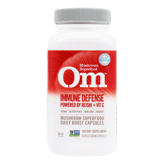 Om - Immune Defense Mushroom Superfood Daily Boost Capsules - 90 Vegetarian Capsules