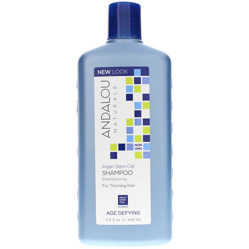 Andalou Naturals Argan Stem Cell Shampoo for Thinning Hair, Age Defying Formula 11.5 Oz
