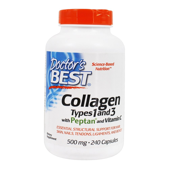 Doctor's Best - Collagen Types 1 & 3 with Peptan and Vitamin C 500 mg. - 240 Capsules