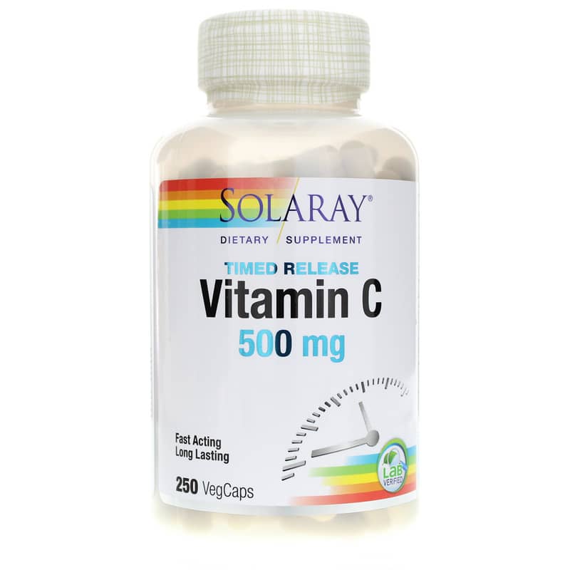 Solaray Vitamin C 500 Mg, Two-Stage Timed-Release Formula 250 Veg Capsules