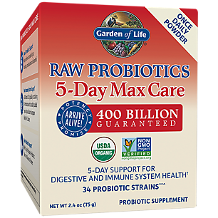 Raw Probiotics Powder for 5-Day Max Care - 400 Billion CFUs (5 Servings)
