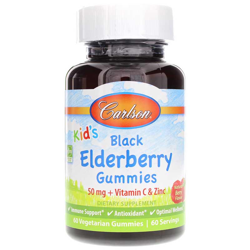 Carlson Labs Kid's Black Elderberry Gummies 60 Veg Gummies