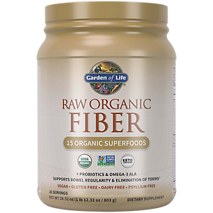 Raw Organic Fiber Powder - 15 Superfoods for Digestive Support (30 Servings)