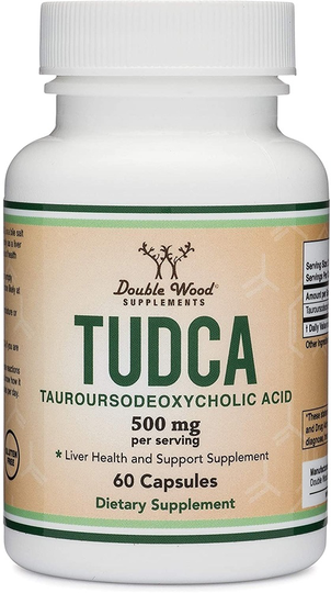 Double Wood Supplements - TUDCA Tauroursodeoxycholic Acid Liver Health Support 500 mg. - 60 Capsules