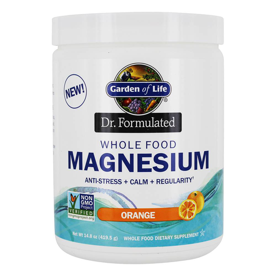 Garden of Life - Dr. Formulated Whole Food Magnesium Drink Powder Orange - 14.8 oz.