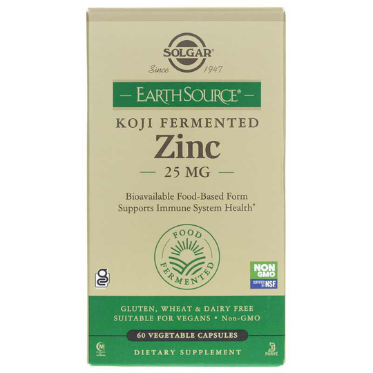 Solgar Koji Fermented Zinc 25 Mg, 60 Veg Capsules