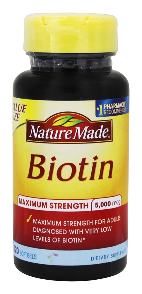 Nature Made - Biotin Maximum Strength 5000 mcg. - 120 Softgels