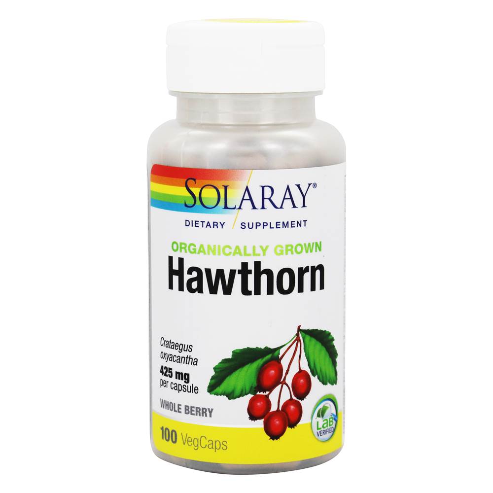 Solaray - Hawthorn Whole Berry Organically Grown - 100 Vegetable Capsule(s)