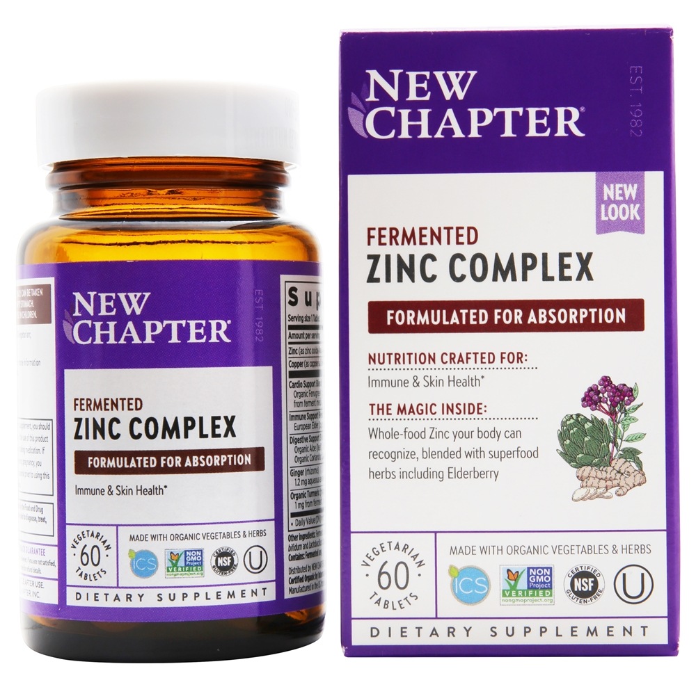 New Chapter - Fermented Zinc Complex - 60 Vegetarian Tablets