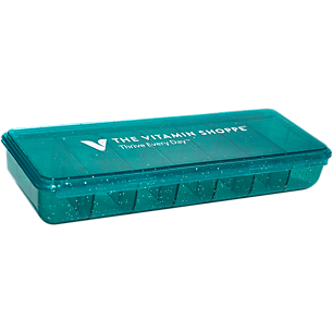 Seven Pack Pill Case - Teal Glitter