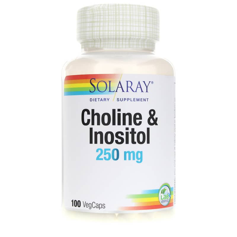 Solaray Choline & Inositol 250 Mg 100 Veg Capsules