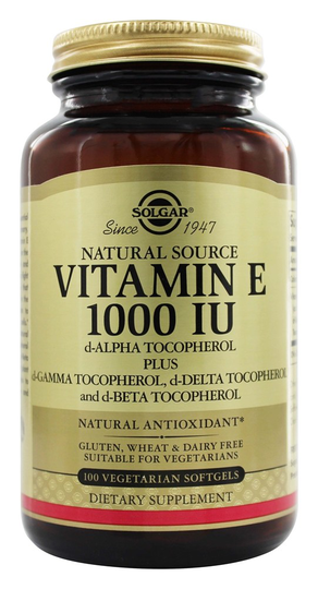Solgar - Vitamin E As d Alpha Tocopherol 1000 IU - 100 Vegetarian Softgels