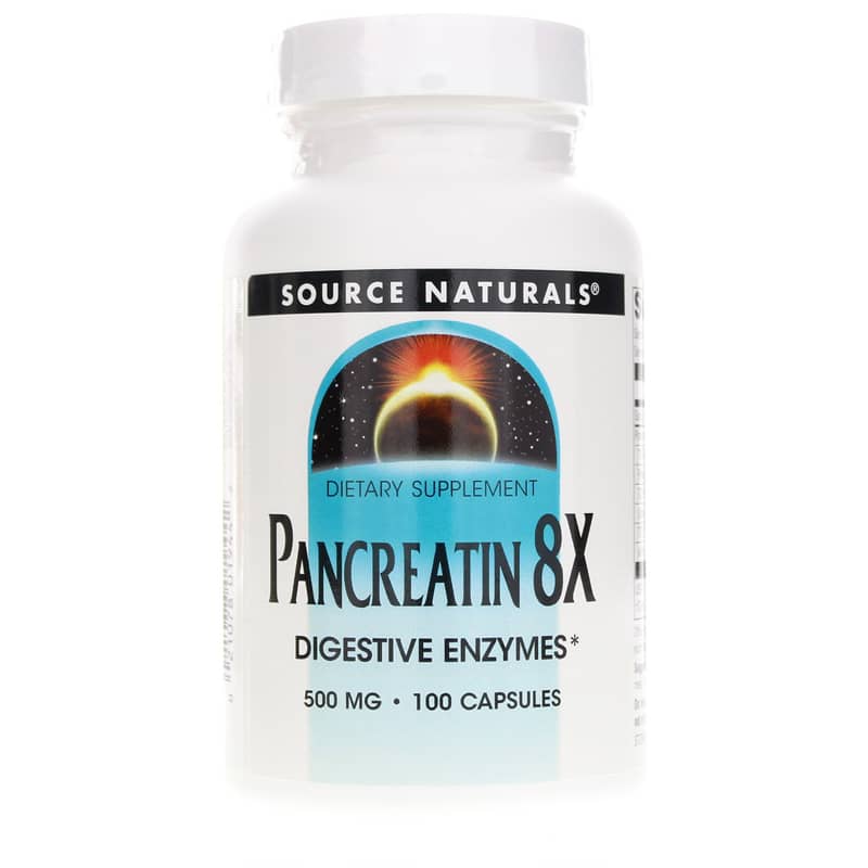 Source Naturals Pancreatin 8X 500 Mg 100 Capsules