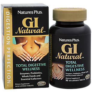 Gi Natural Total Digestive Wellness with Enzymes, Probiotics, Whole Foods & Essential Cofactors (90 Tablets)