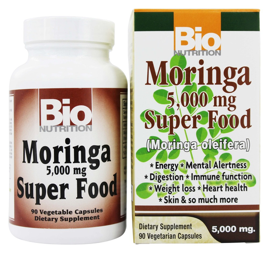 Bio Nutrition - Moringa Superfood 5000 mg. - 90 Vegetarian Capsules