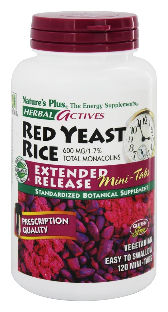 Natures Plus - Herbal Actives Red Yeast Rice Mini-Tabs Extended Release 600 mg. - 120 Tablets
