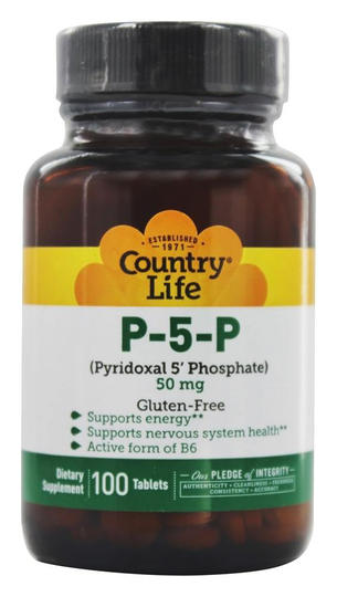 Country Life - P 5 P Pyridoxal 5' Phosphate (P5P) 50 mg. - 100 Tablets