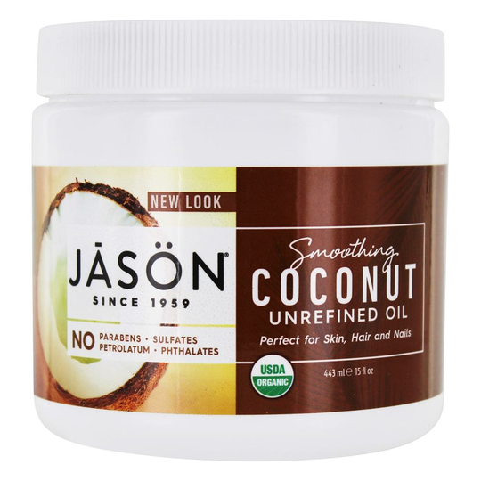 JASON Natural Products - Organic Smoothing Coconut Unrefined Oil - 15 oz.
