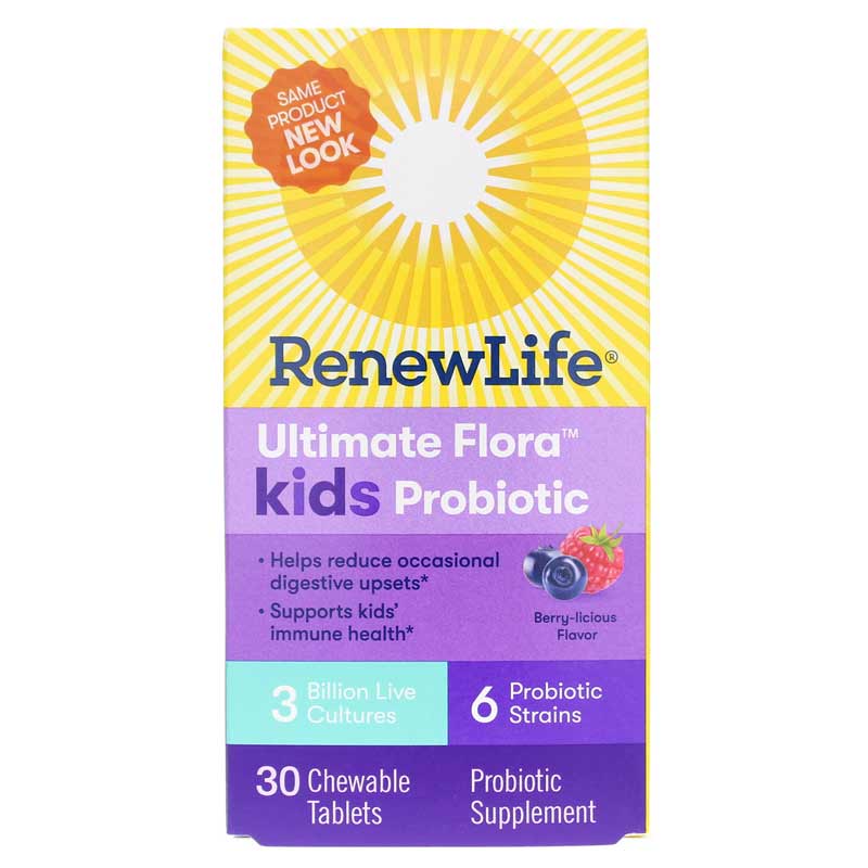 Renew Life Ultimate Flora Kids Probiotic 3 Billion Fruit 30 Chewable Tablets