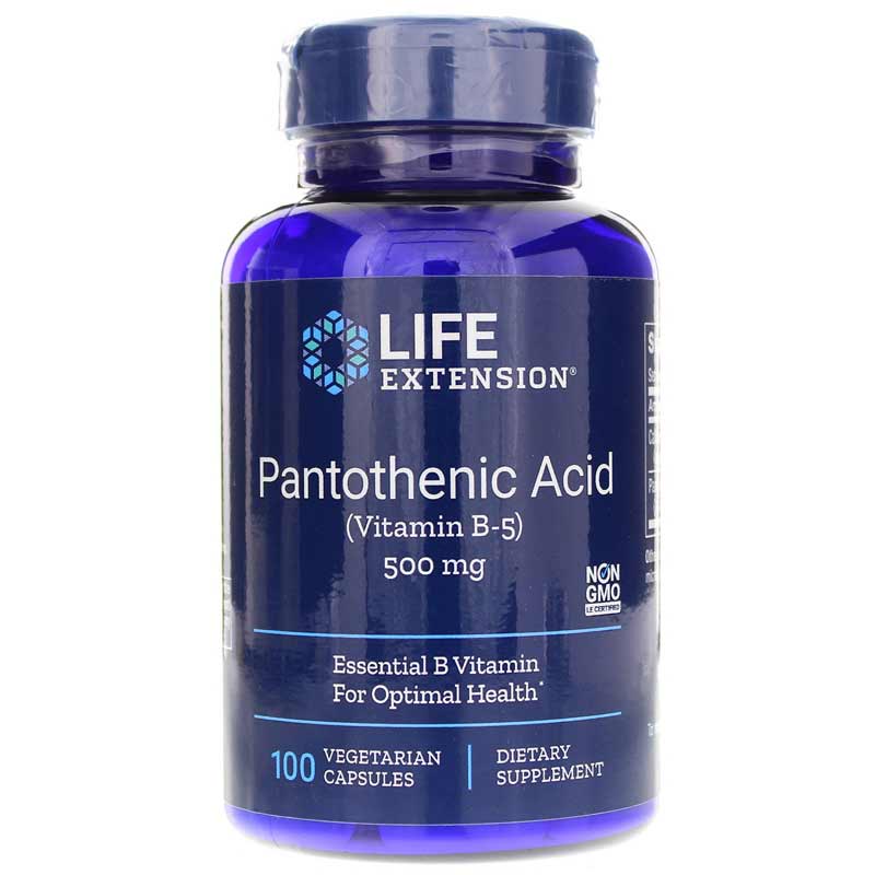 Life Extension Pantothenic Acid (Vitamin B5) 500 Mg 100 Veg Capsules