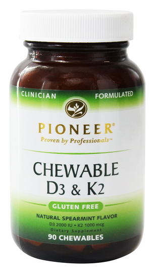 Pioneer - Chewable D3 & K2 Natural Spearmint Flavor - 90 Chewables