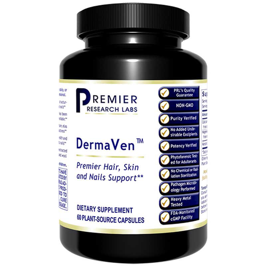Premier Research Labs DermaVen Hair, Skin, and Nails Support 60 Veg Capsules
