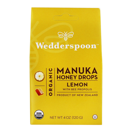 Wedderspoon - Organic Manuka Honey Drops Lemon with Bee Propolis - 4 oz.