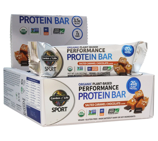 Garden of Life - Performance Protein Bar Organic Plant-Based Salted Caramel Chocolate - 12 Bars