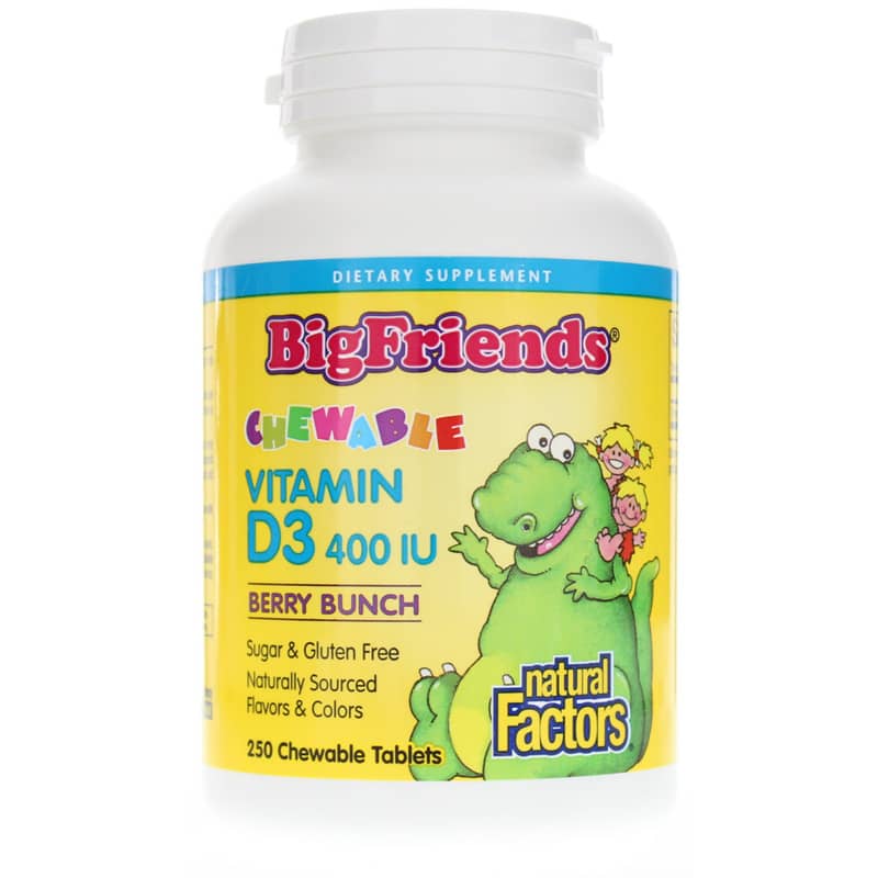 Natural Factors BigFriends Chewable Vitamin D3 400 IU Berry 250 Chewable Tablets