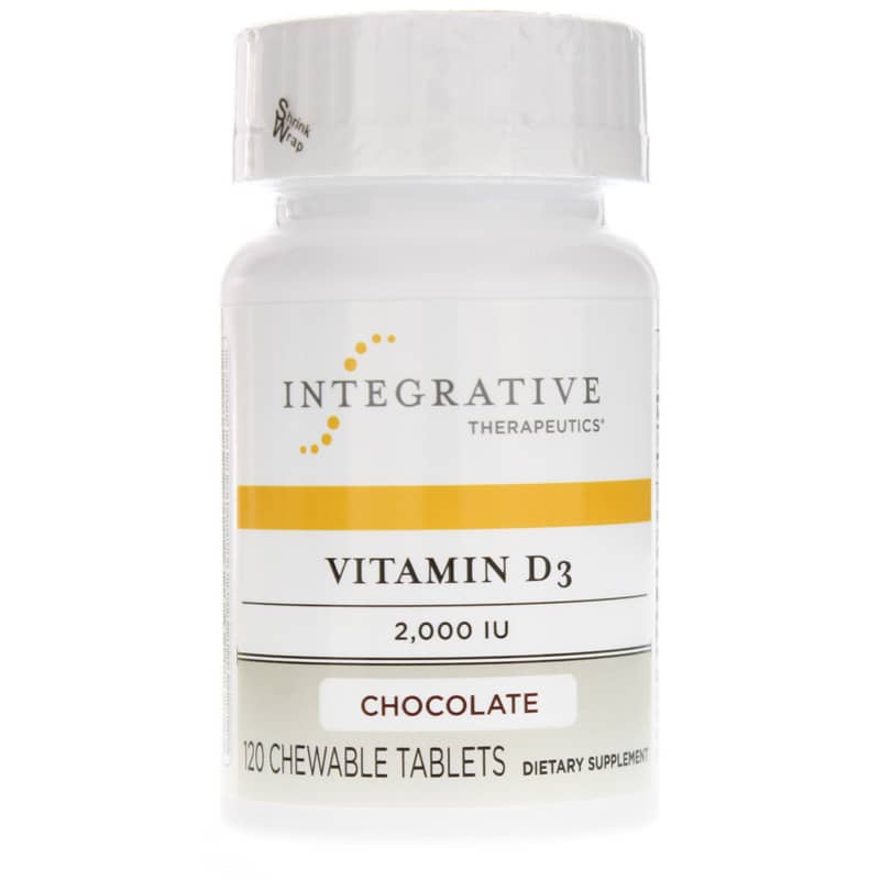 Integrative Therapeutics Vitamin D3 2000 IU Chocolate Flavor 120 Chewables