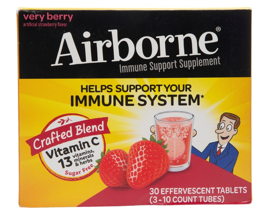 Airborne - Immune System Support Supplement Very Berry - 30 Effervescent Tablet(s)