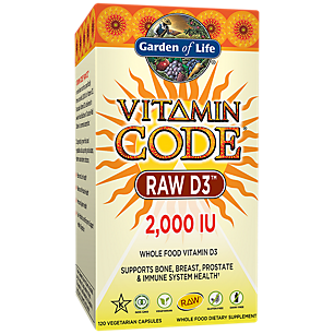 Vitamin Code Raw Whole Food Vitamin D3 - 2,000 IU (120 Vegetarian Capsules)