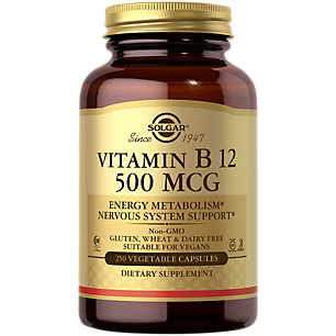 Vitamin B12 - 500 MCG (250 Vegetarian Capsules)
