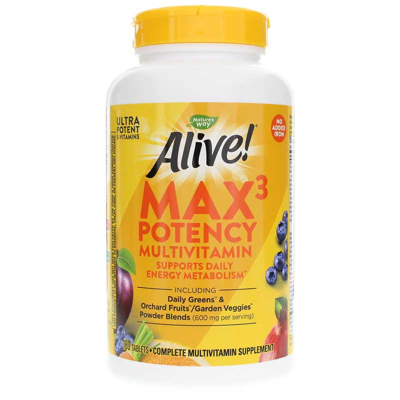 Natures Way Alive Max3 Daily Multi-Vitamin No Iron Added 180 Tablets