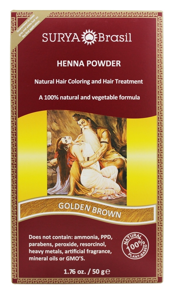 Surya Brasil - Henna Powder Natural Hair Coloring Golden Brown - 1.76 fl. oz.
