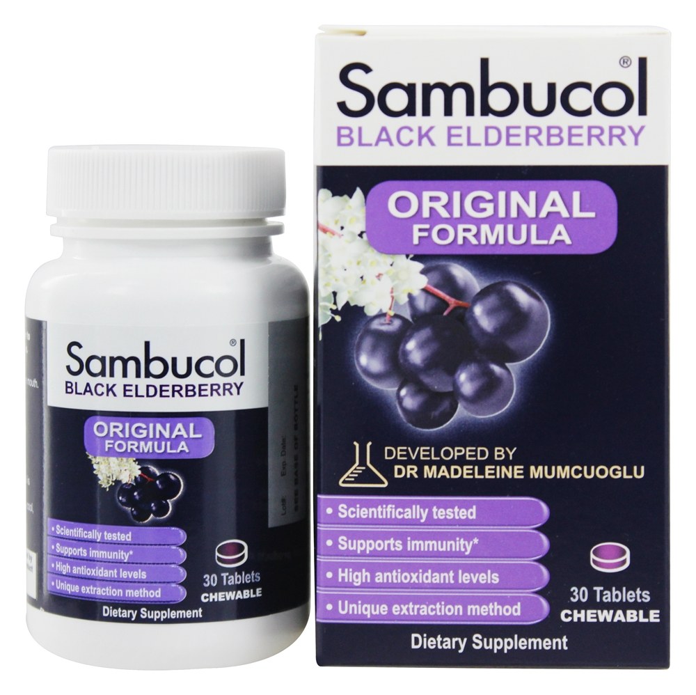 Sambucol - Black Elderberry Original Formula - 30 Chewable Tablets