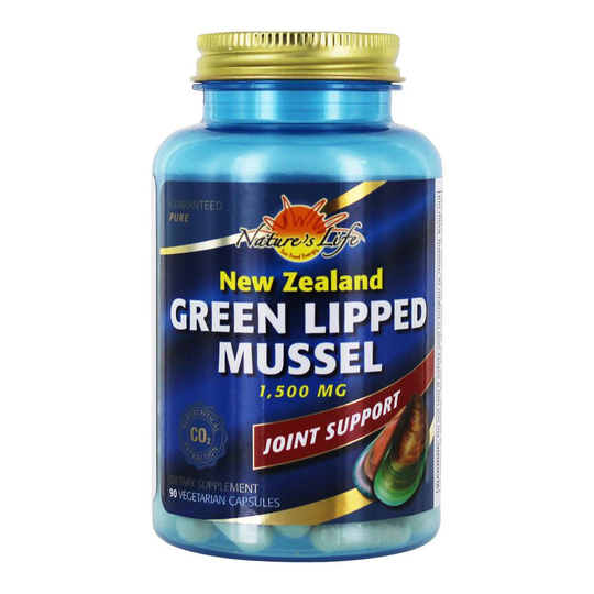 Nature's Life - New Zealand Green Lipped Mussel Joint Support 1500 mg. - 90 Vegetarian Capsules
