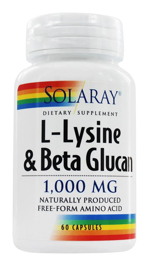 Solaray - L-Lysine & Beta Glucan 1000 mg. - 60 Capsules