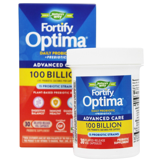 Nature's Way - Fortify Optima Daily Probiotic Prebiotics Advanced Care 100 Billion CFU - 30 Vegetable Capsule(s)