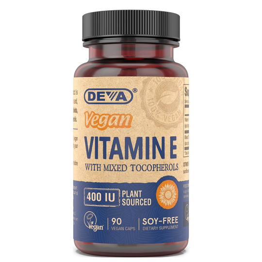 Deva Nutrition - Vegan Natural Vitamin E with Mixed Tocopherols 400 IU - 90 Vegan Caps