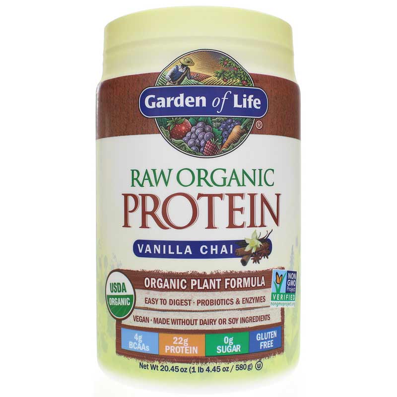 Garden of Life Raw Organic Protein Vanilla Chai 20.45 Oz 580 Grams