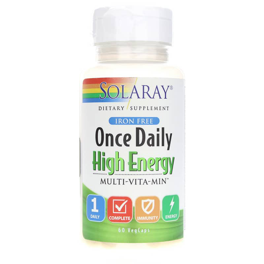 Solaray Once Daily High Energy Multi-Vita-Min Iron Free 60 Veg Capsules