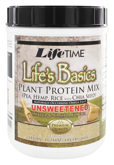 LifeTime Vitamins - Life's Basics Plant Protein Unsweetened Vanilla - 1 lb.