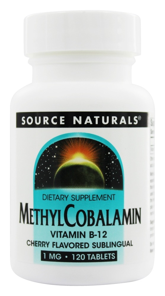 Source Naturals - MethylCobalamin Vitamin B12 Sublingual Cherry 1 mg. - 120 Tablets