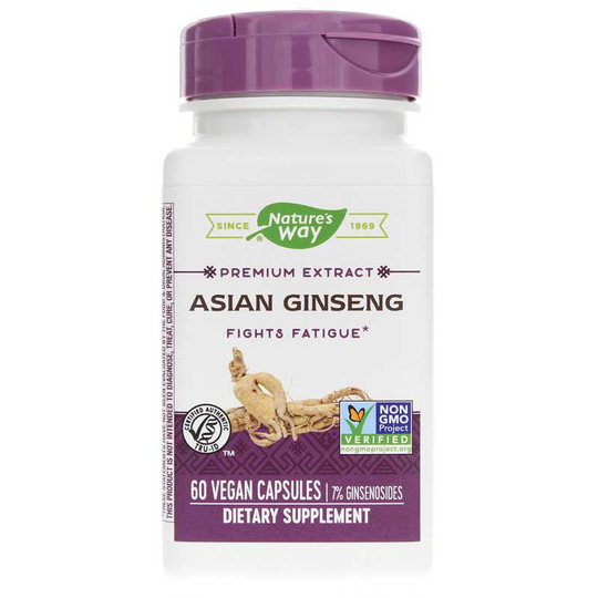Natures Way Asian Ginseng Premium Extract 60 Vegan Capsules