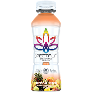 Spectrum CBD Water with B & C Vitamins and Electrolytes - 10 MG Per Bottle - Tropical Punch (12 Drinks)
